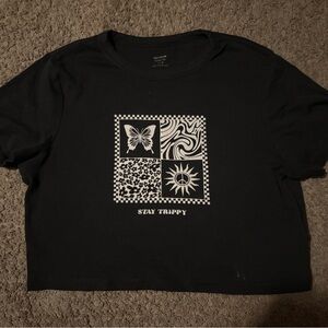 Cotton On Black Micro Tee with Crew Neck